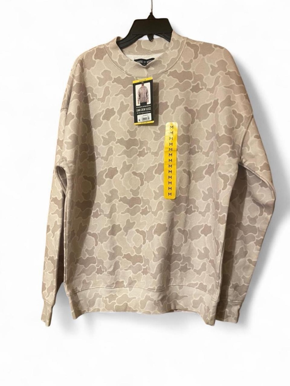 State of Mine Beige & Tan Camo Crewneck Sweater